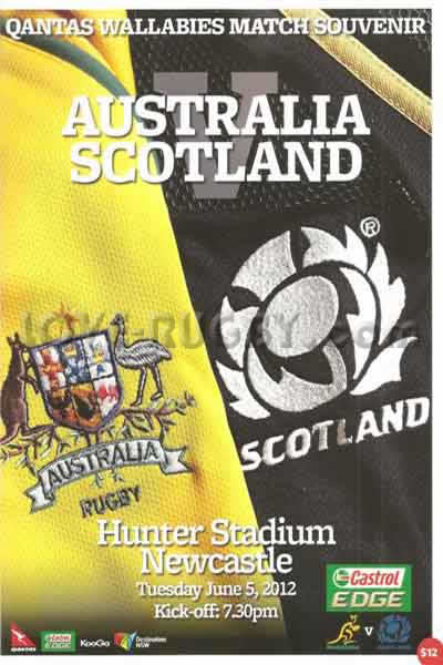 2012 Australia v Scotland  Rugby Programme