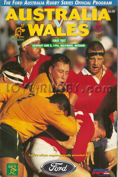 1996 Australia v Wales  Rugby Programme