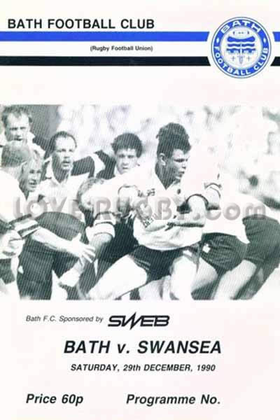 1990 Bath v Swansea  Rugby Programme