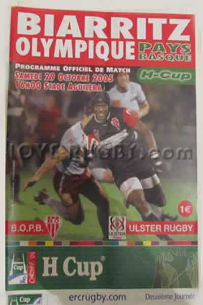 2005 Biarritz v Ulster  Rugby Programme