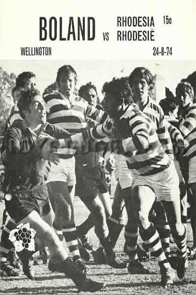 1974 Boland v Rhodesia  Rugby Programme