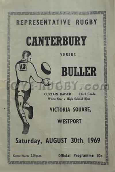 1969 Buller v Canterbury  Rugby Programme