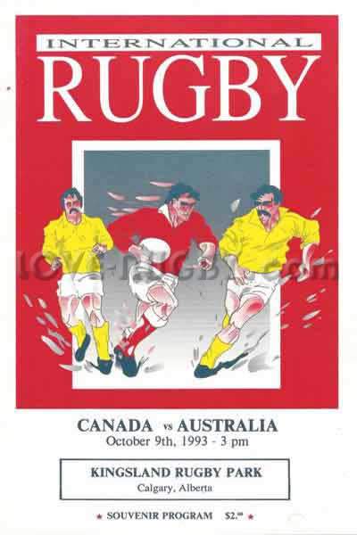 1993 Canada v Australia  Rugby Programme