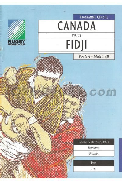 1991 Canada v Fiji  Rugby Programme