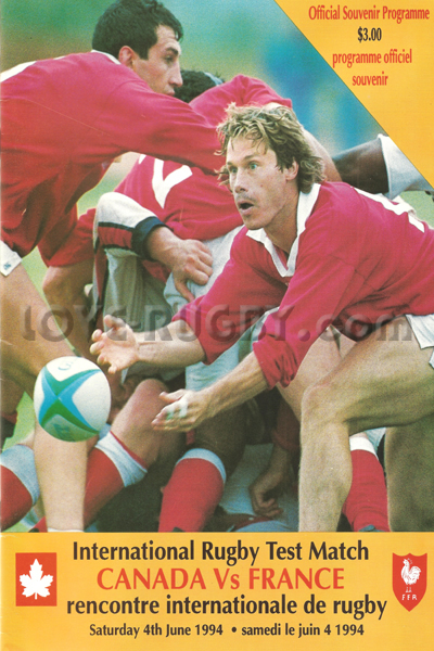 1994 Canada v France  Rugby Programme