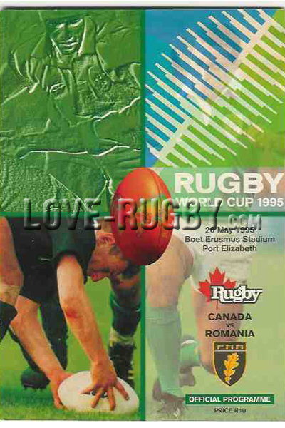 1995 Canada v Romania  Rugby Programme