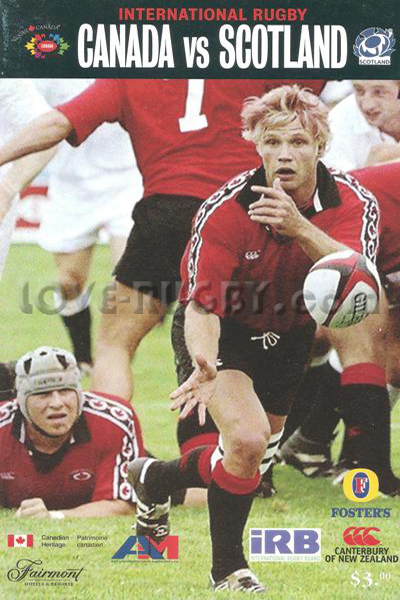 2002 Canada v Scotland  Rugby Programme