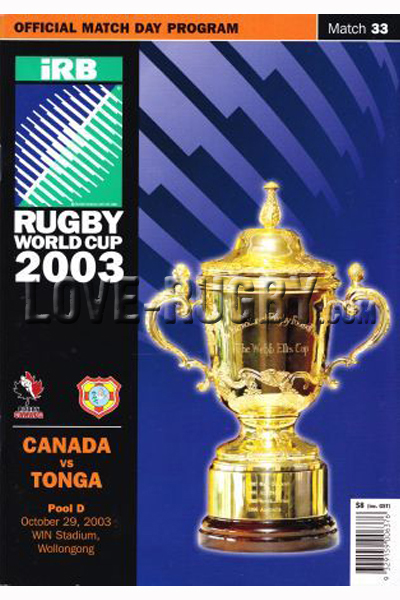 2003 Canada v Tonga  Rugby Programme