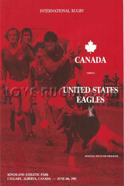 1981 Canada v USA  Rugby Programme