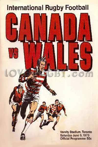 1973 Canada v Wales  Rugby Programme