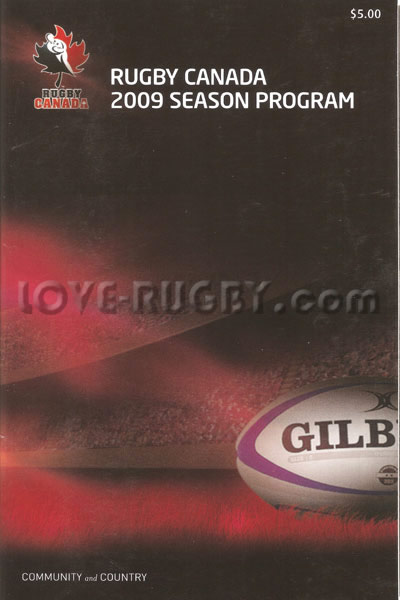 2009 Canada v Wales  Rugby Programme