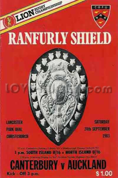 1983 Canterbury v Auckland  Rugby Programme