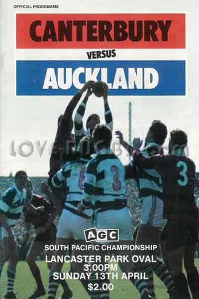1986 Canterbury v Auckland  Rugby Programme