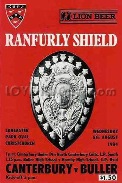 1984 Canterbury v Buller  Rugby Programme