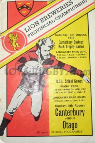 1979 Canterbury v Otago  Rugby Programme