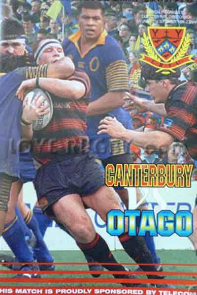 1996 Canterbury v Otago  Rugby Programme