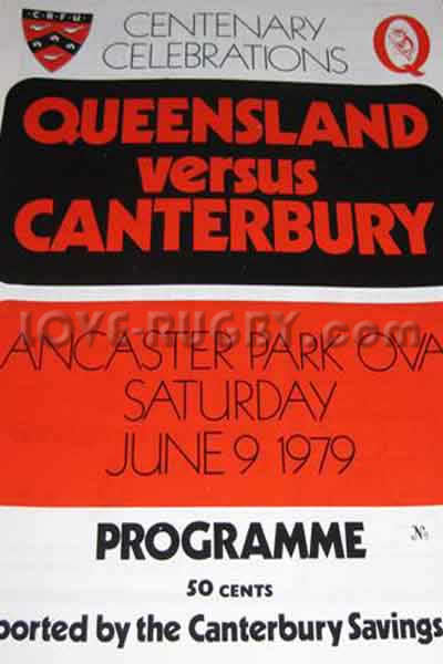 1979 Canterbury v Queensland  Rugby Programme
