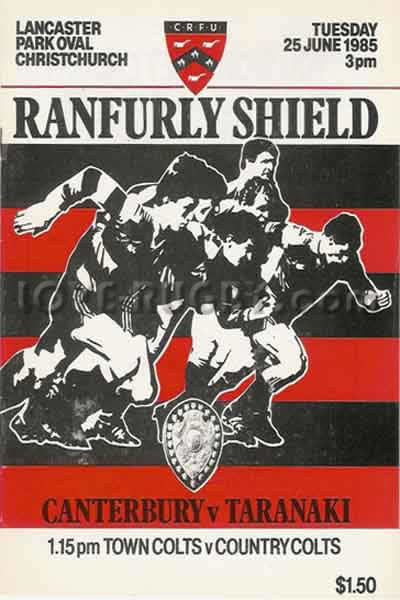 1985 Canterbury v Taranaki  Rugby Programme