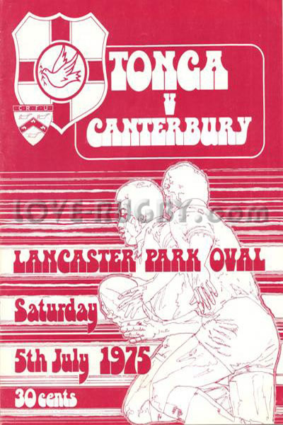 1975 Canterbury v Tonga  Rugby Programme