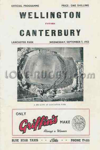 1955 Canterbury v Wellington  Rugby Programme