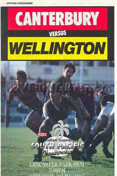 1986 Canterbury v Wellington  Rugby Programme