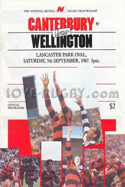 1987 Canterbury v Wellington  Rugby Programme