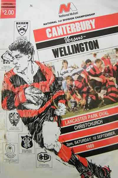 1990 Canterbury v Wellington  Rugby Programme
