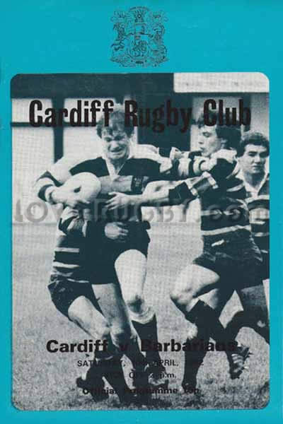 1982 Cardiff v Barbarians  Rugby Programme