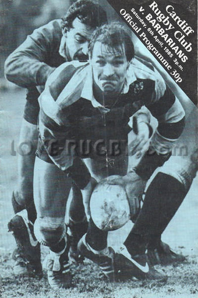 1985 Cardiff v Barbarians  Rugby Programme