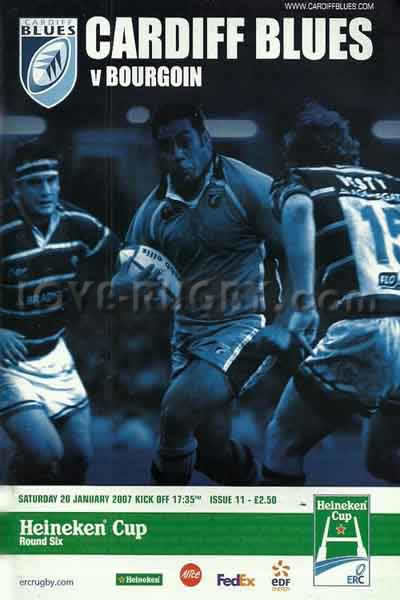 2007 Cardiff v Bourgoin  Rugby Programme