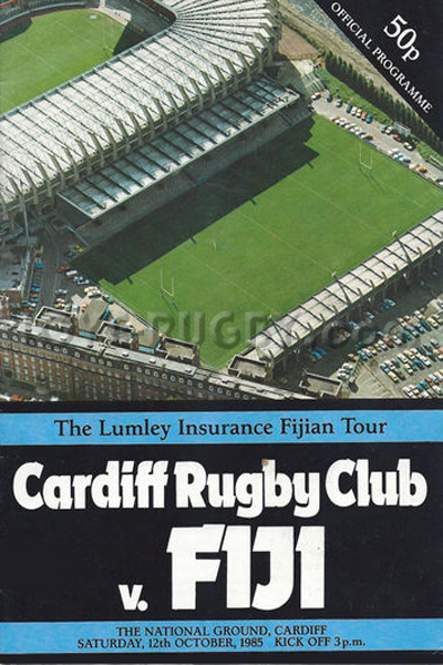 1985 Cardiff v Fiji  Rugby Programme