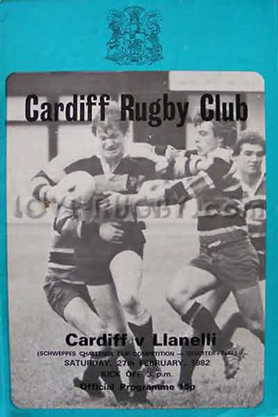 1982 Cardiff v Llanelli  Rugby Programme