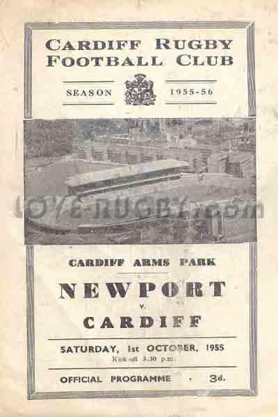 1955 Cardiff v Newport  Rugby Programme