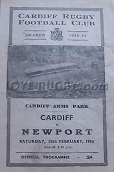1956 Cardiff v Newport  Rugby Programme
