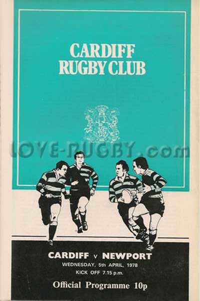 1978 Cardiff v Newport  Rugby Programme