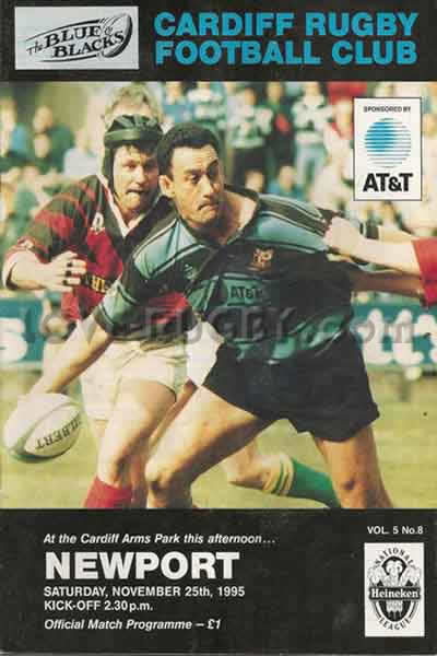 1995 Cardiff v Newport  Rugby Programme