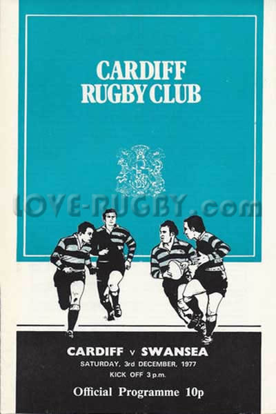 1977 Cardiff v Swansea  Rugby Programme