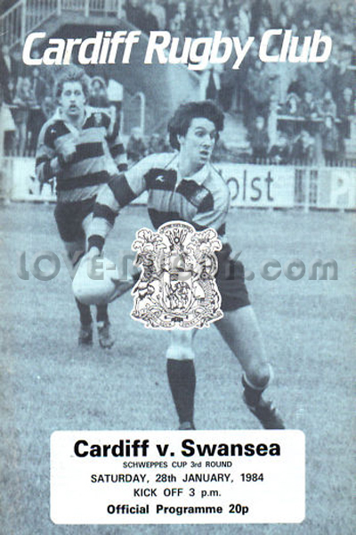 1984 Cardiff v Swansea  Rugby Programme