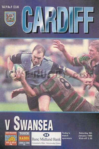 1999 Cardiff v Swansea  Rugby Programme
