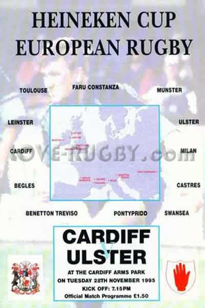 1995 Cardiff v Ulster  Rugby Programme
