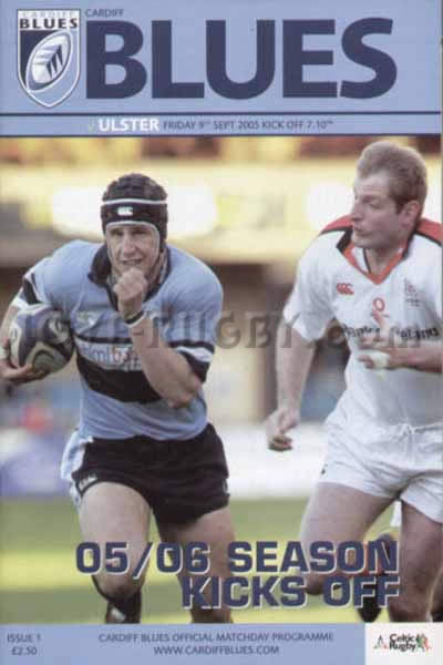 2005 Cardiff v Ulster  Rugby Programme