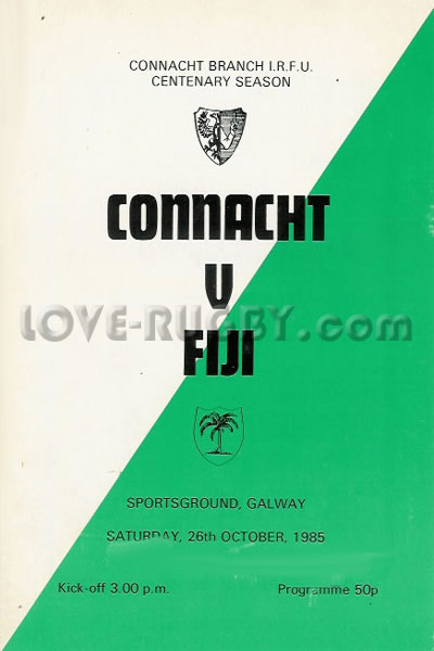 1985 Connacht v Fiji  Rugby Programme