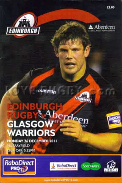2011 Edinburgh v Glasgow  Rugby Programme