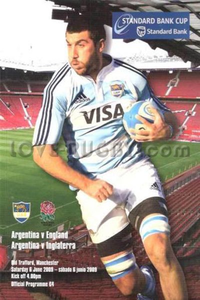 2009 England v Argentina  Rugby Programme