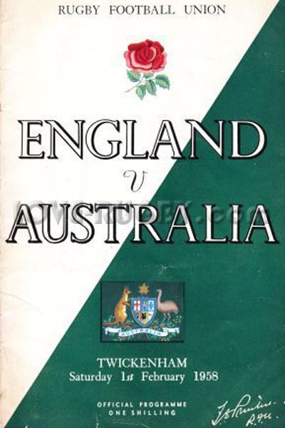 England Australia 1958 memorabilia