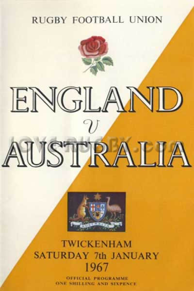 1967 England v Australia  Rugby Programme