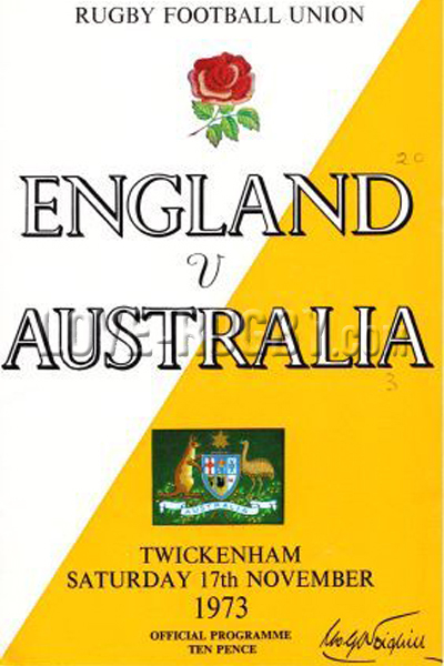 1973 England v Australia  Rugby Programme
