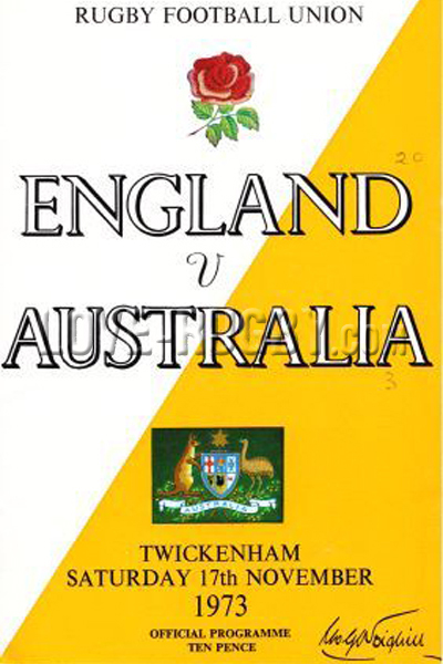 England Australia 1973 memorabilia