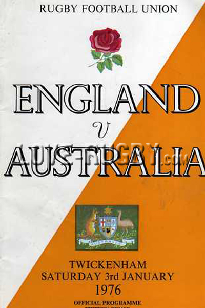 1976 England v Australia  Rugby Programme