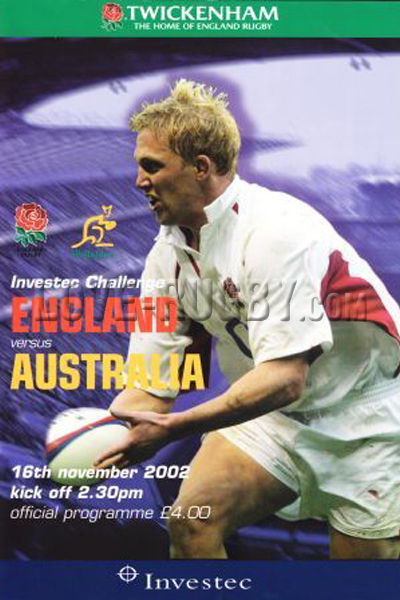 England Australia 2002 memorabilia
